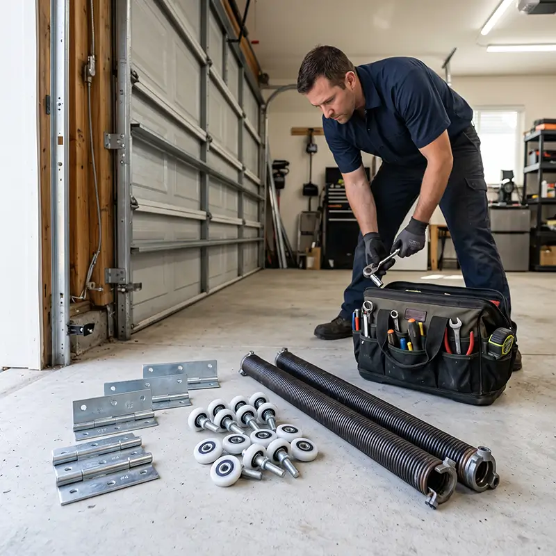 Garage door replacement parts and hardware service in Humble TX